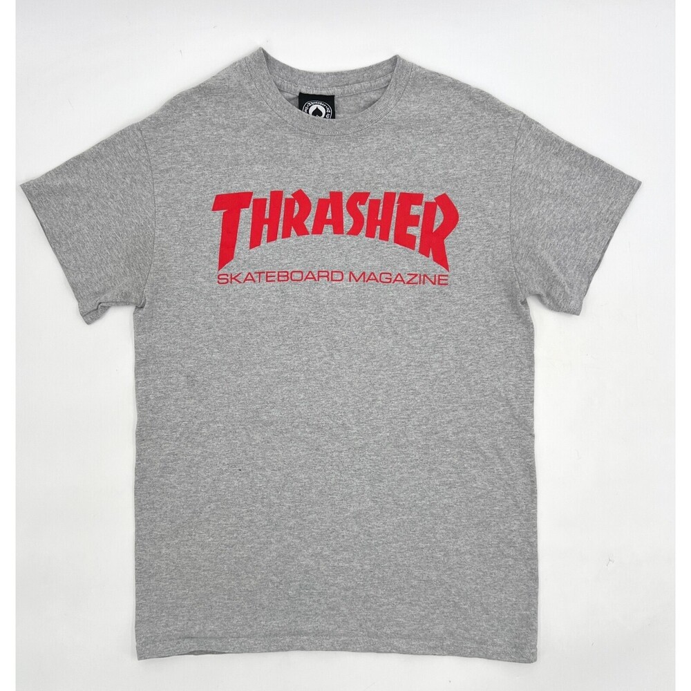 Thrasher Shirt Men Small Gray T-Shirt Crew Neck Pullover Skateboard Magazine